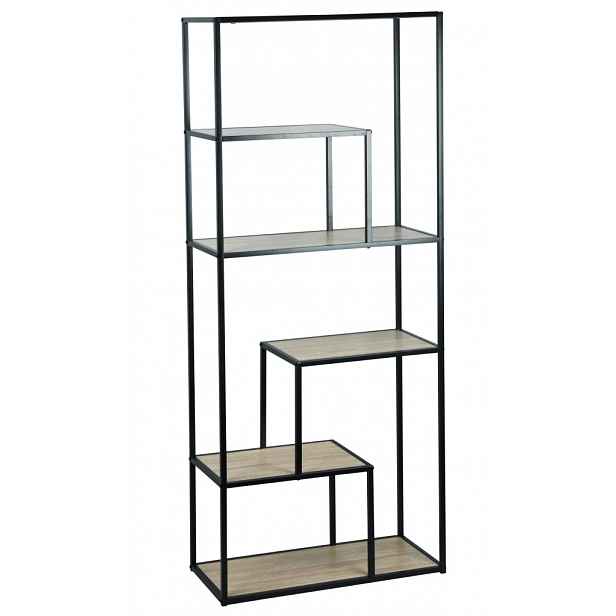 Regál Alessandro, 70 cm, černý/dub sonoma