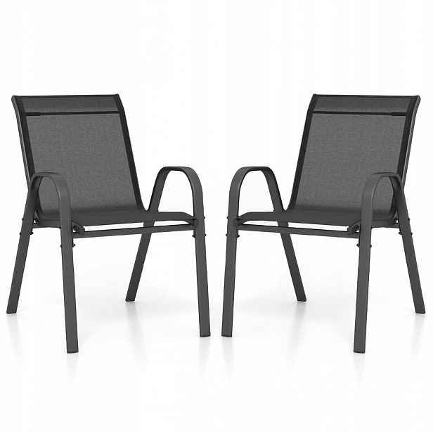 Sada 2ks zahradních židlí, černé