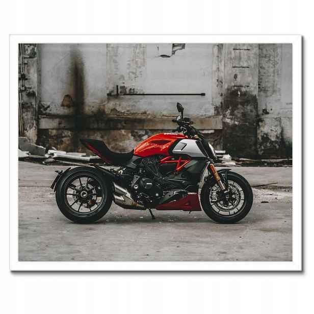 Plakáty v rámu 50x40 Červené Ducati Motocykl