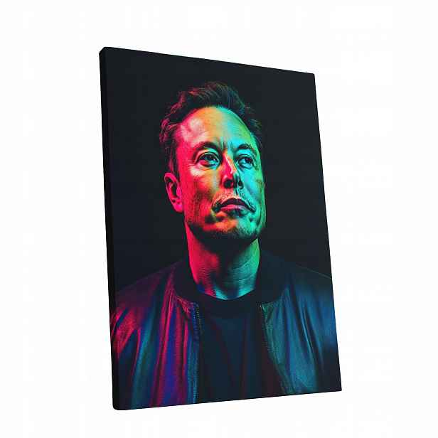 Obraz na plátně Portrét Elon Musk v obývacím pokoji Elona Muska dárek 60x80