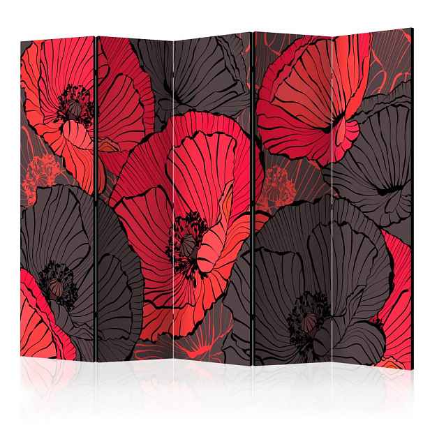 Paraván Pleated poppies Dekorhome