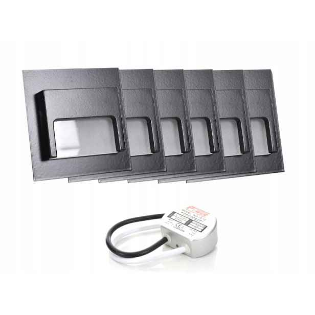 Sada Lampičky na schody Halogen Led 6x napájecí adaptér