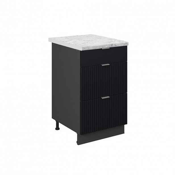 Vicco SPODNÍ SKŘÍŇKA KUCHYŇSKÉ LINKY Fame-Line, Černý pruhovaný/Antracit, 50 cm, PD Mramor