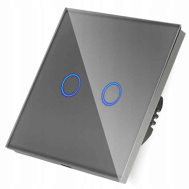 Dotykový spínač světla dvojitý inteligentní šedý wifi bl s n DC Smart