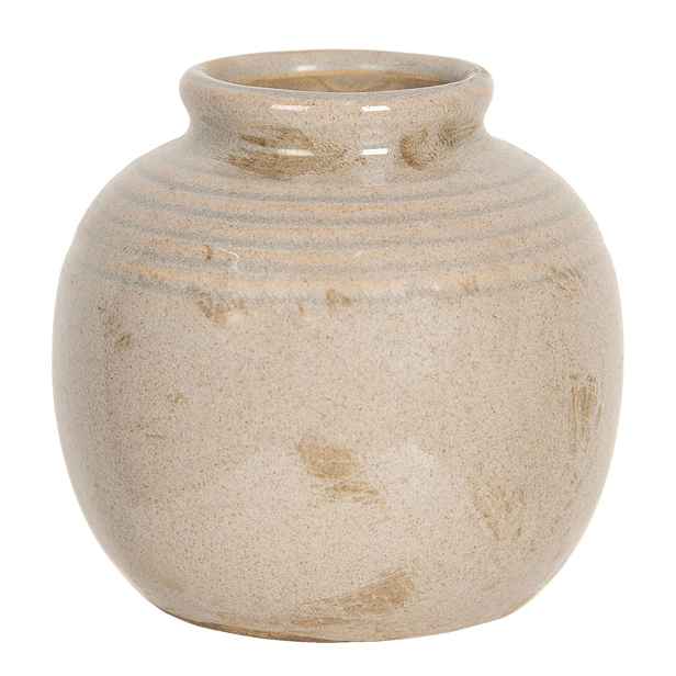 Světle hnědo-šedá baňatá vázička Mitto - Ø 8*8 cm Clayre & Eef