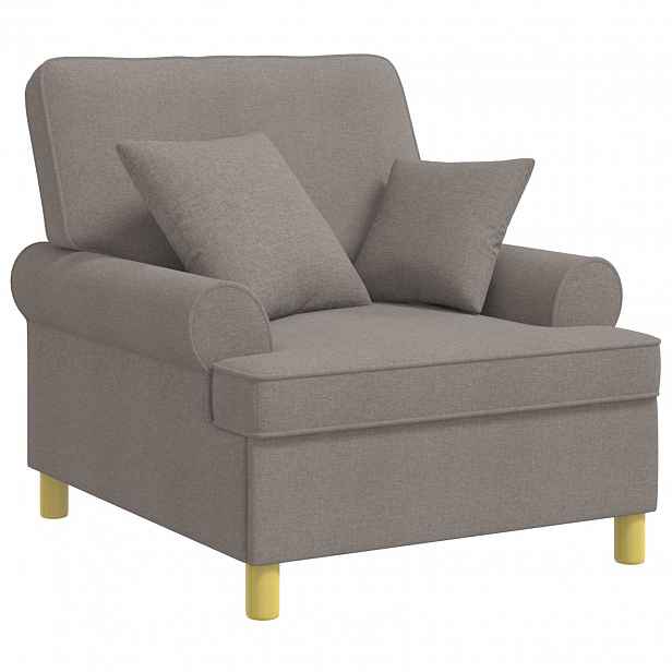 vidaXL XL křeslo s poduškami Taupe Textil