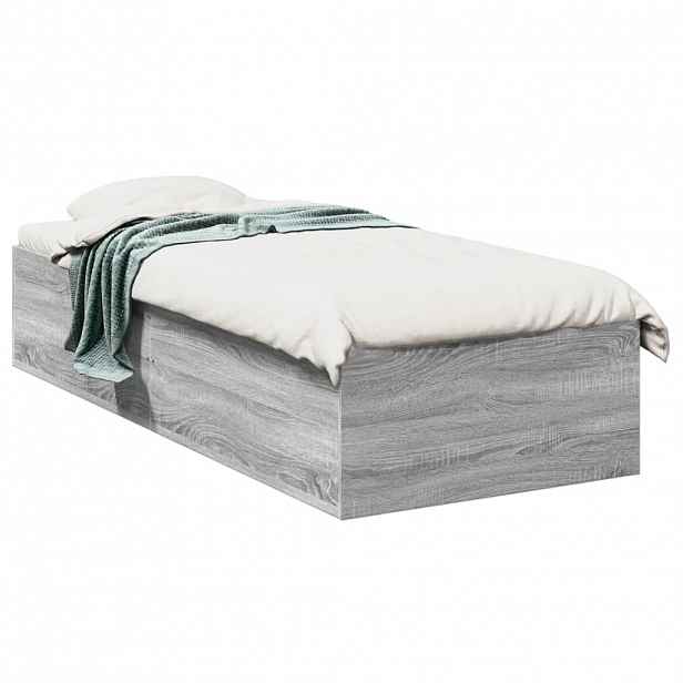 vidaXL Rám postele šedý sonoma 75 x 190 cm kompozitní dřevo