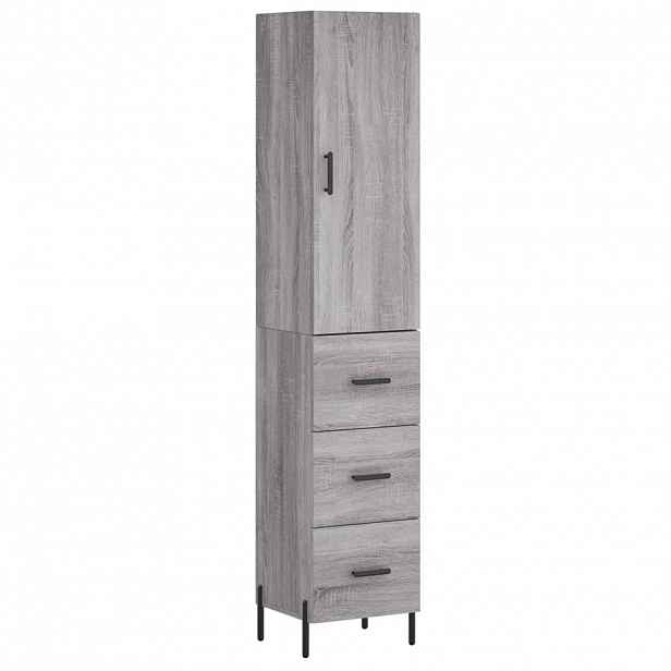 vidaXL Skříň highboard šedá sonoma 34,5 x 34 x 180 cm kompozitní dřevo