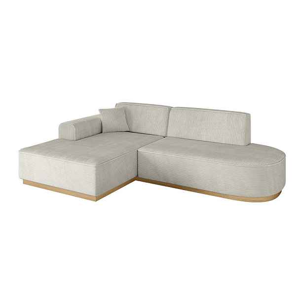 ALTDECOR ROHOVÁ SEDAČKA s otomanem, levá IREA-L1-v2 232x165x80 Krémová Manšestr