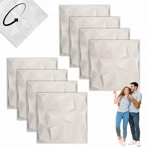 Dekorativní panel Latte Béžová Kašmír Křišťál Stropní 3D Kaseton 50 cm 2 m2