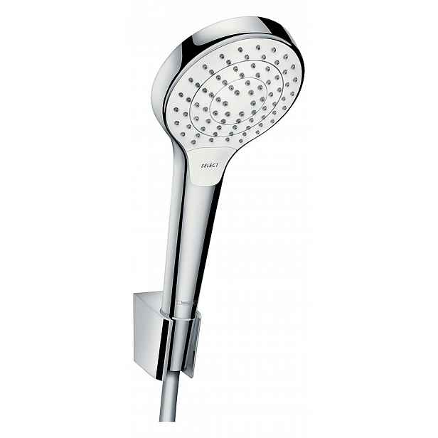 Hansgrohe Croma Select S - Set sprchové hlavice, držáku a hadice, 3 proudy, EcoSmart, bílá/chrom 28094400