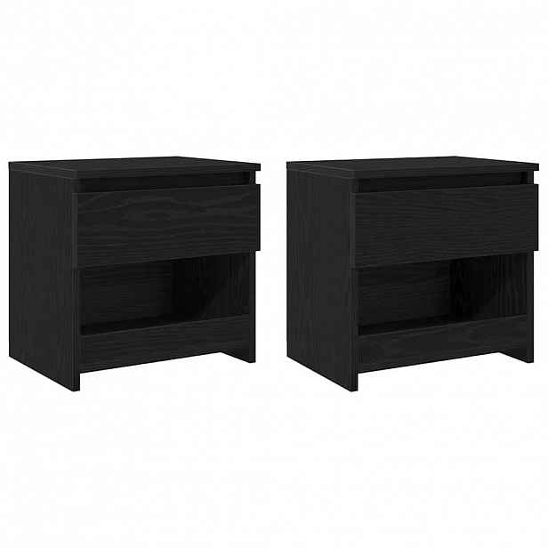 vidaXL Noční skříňka 2 ks Černý dub 40 x 30 x 39 cm Kompozitní dřevo