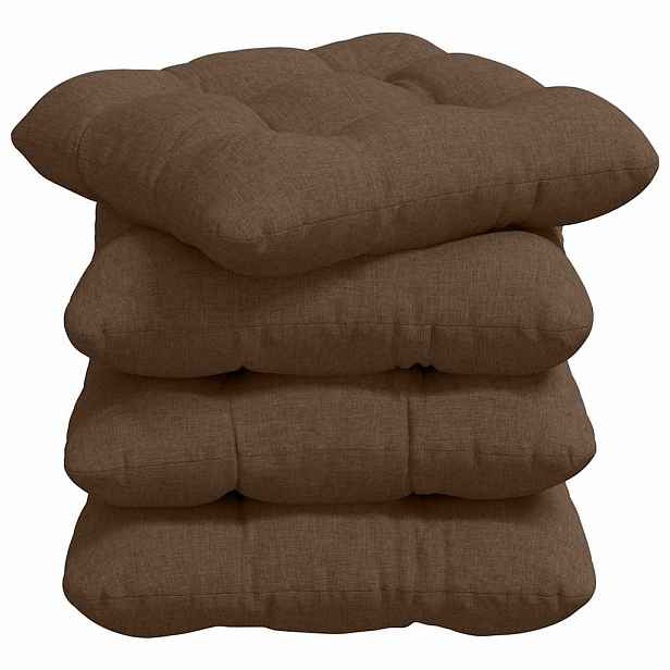 vidaXL Polštáře na sedadla 4 ks Textil Hnědá 40 x 40 x 12 cm