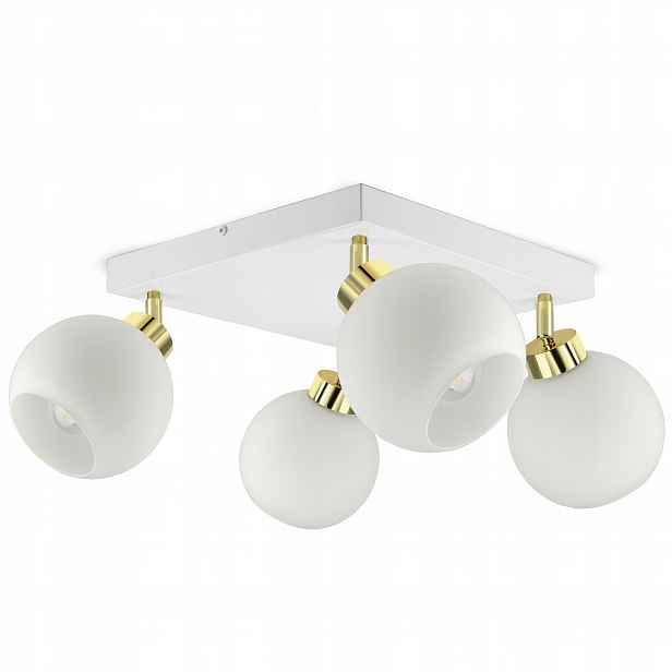 Závěsná stropní lampa Lustr Bílá Skleněné Koule Bílé Sklo AG4 Led E27