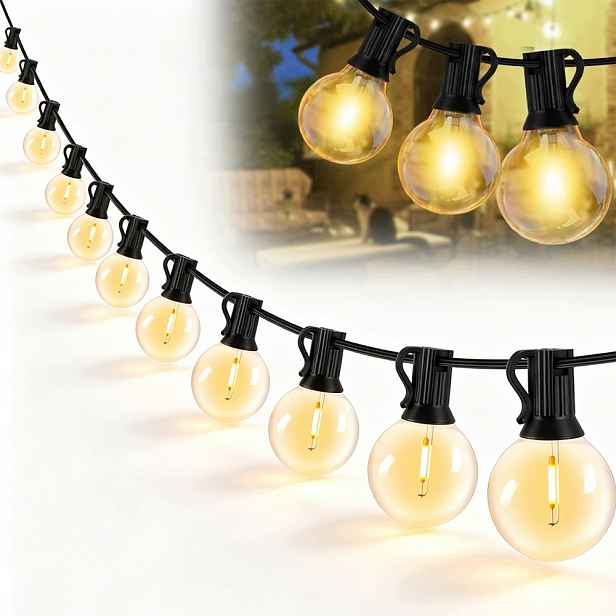 Světelné Girlandy Žárovky Ozdobné Solární Led Lampy Na Provázku 15 M