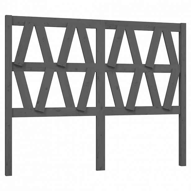 vidaXL Čelo postele šedé 146 x 4 x 100 cm masivní borovice