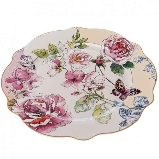 Porcelánový mělký talíř Roses, 27 cm