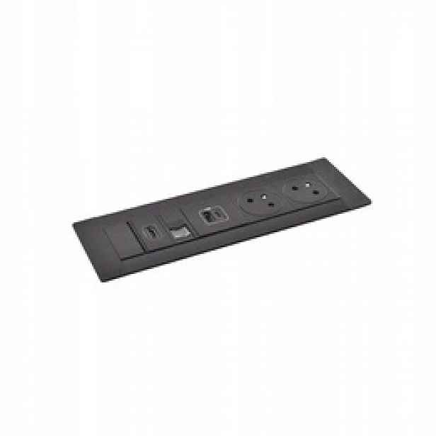 Stolní zásuvka 2X2P+Z/USB/RJ/HDMI Černá Legrand
