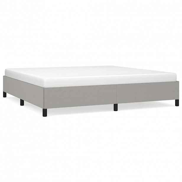 vidaXL Rám postele bez matrace světle šedý 200 x 200 cm textil