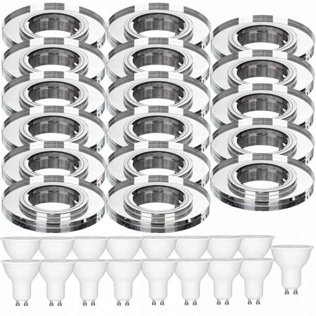 17x Skleněná Stropní Lampa Zapuštěná Do Stropu Křišťál 3W Led Žárovky