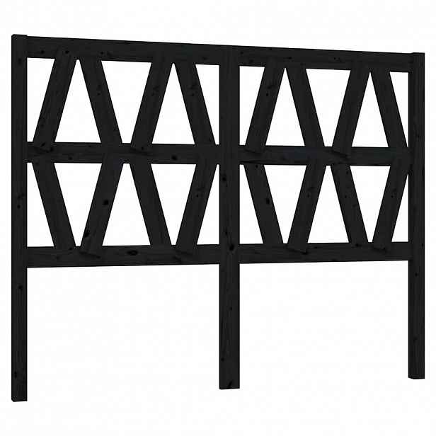 vidaXL Čelo postele černé 166 x 4 x 100 cm masivní borovice
