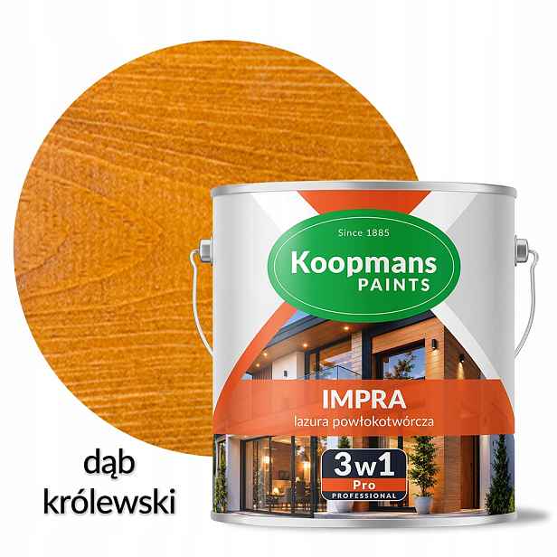 Koopmans Impra 3v1 Pro Lazura na fasádní dřevo 104 Dub královský 5L