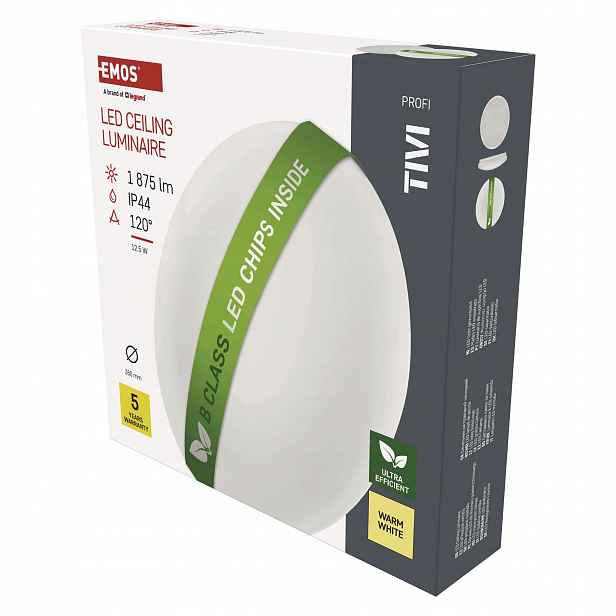 Led přisazené svítidlo Tivi, B Class, kruhové bílé 12,5W, IP44, teplá bílá