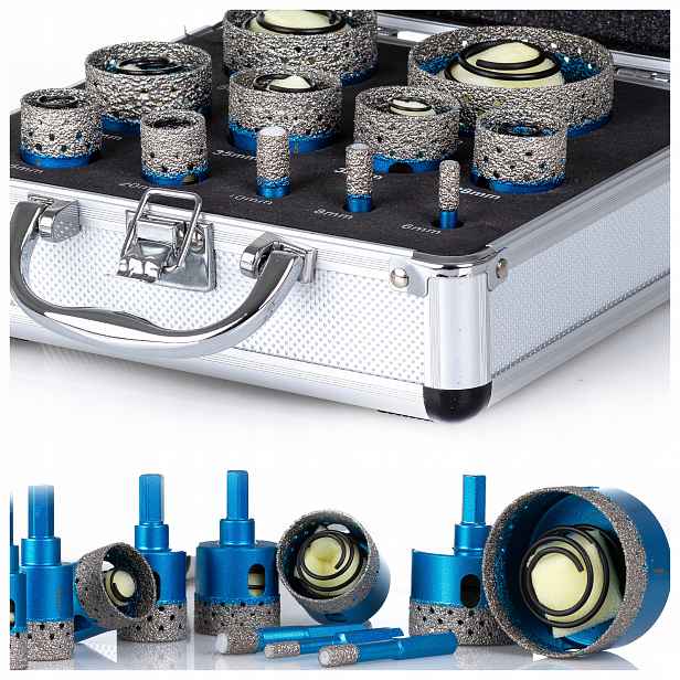 Sada Děrovačů Pro Gres 6-65 mm Diamantové Vrtáky Hex, Pružina Pro Umění