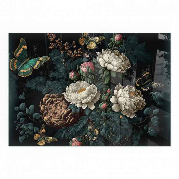 TULUP PODLOŽKA POD KRB 100x70 cm - Květinový vzor s motýly