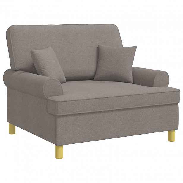 vidaXL XXL křeslo s polštáři Taupe Textil