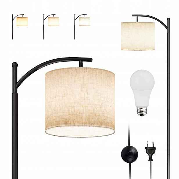 Stojací Lampa Na Čtení E27, Nastavitelná, 3 Režimy, 175 CM