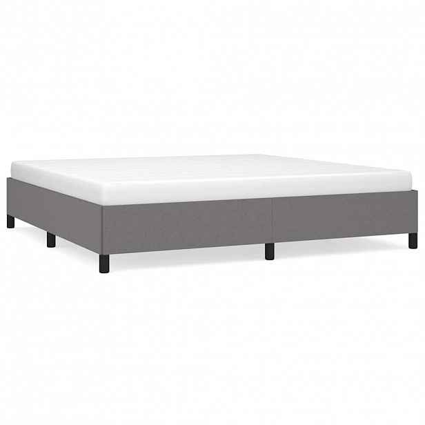 vidaXL Rám postele bez matrace tmavě šedý 200 x 200 cm textil