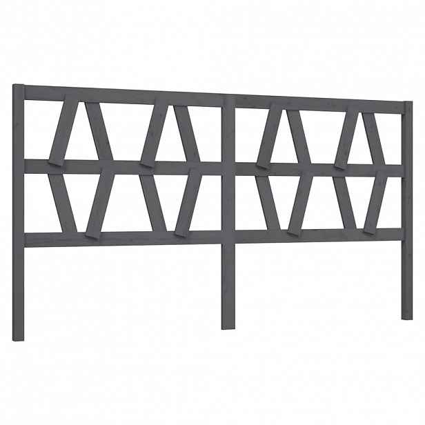 vidaXL Čelo postele šedé 206 x 4 x 100 cm masivní borovice