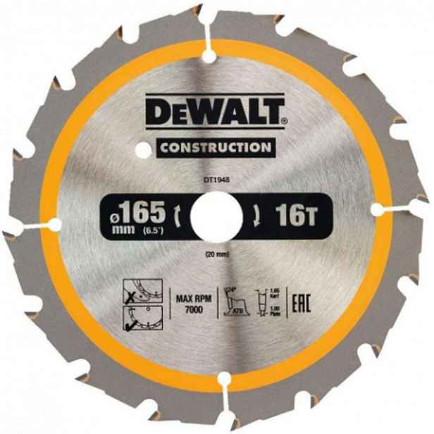 DeWALT - Pilový kotouč 165x20 mm, 16 zubů DT1948