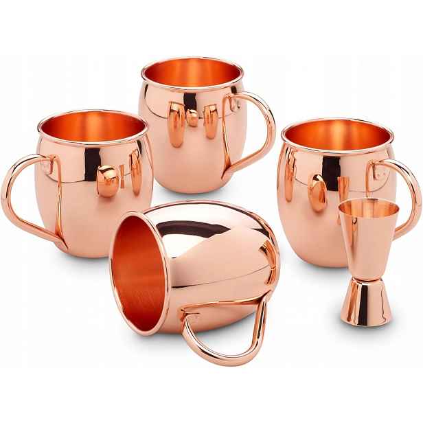 Kelímky Moscow Mule Měděné Ocelové Sada 5 Ks 500 ML Echtwerk