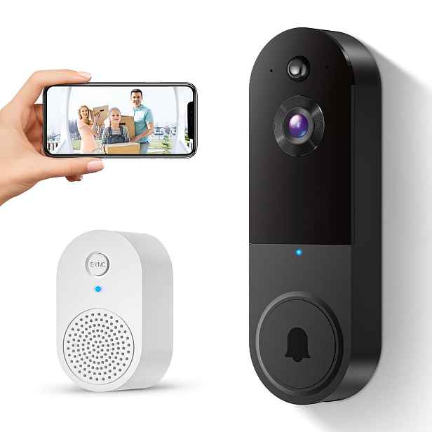 Sunnyjane zvonek na dveře s kamerou, 2,4G WiFi, 1080P