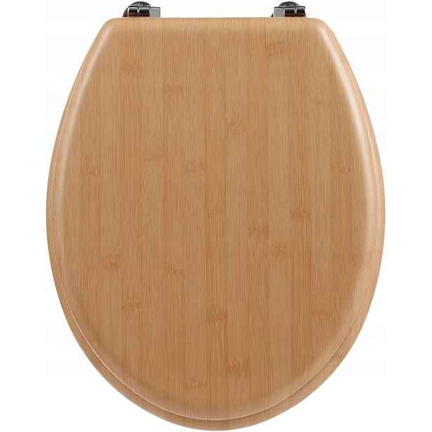 Wc Sedátko Efekt Bambus Mdf S Pozvolným Sklápěním 45x37