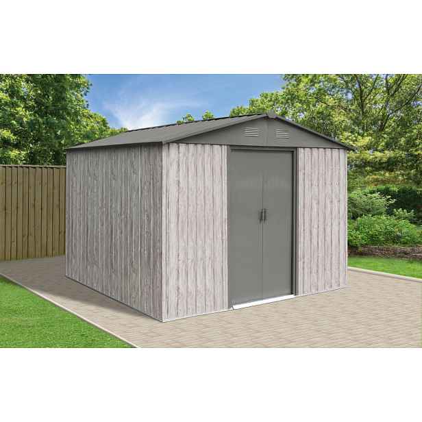 Zahradní domek BestBerg ZDB-7SD / 7,2 m² / 301 x 238 x 214 cm / dekor bílé dřevo/šedá