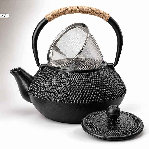 Konvice S Vařičem 900 ML Černá 17,5 X 16,5 CM Na Čaj