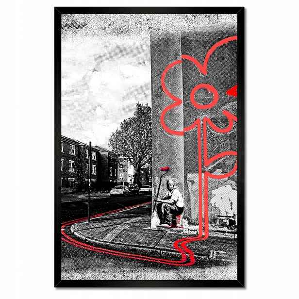 Plakáty v rámu 40x60 Banksy Červená květina