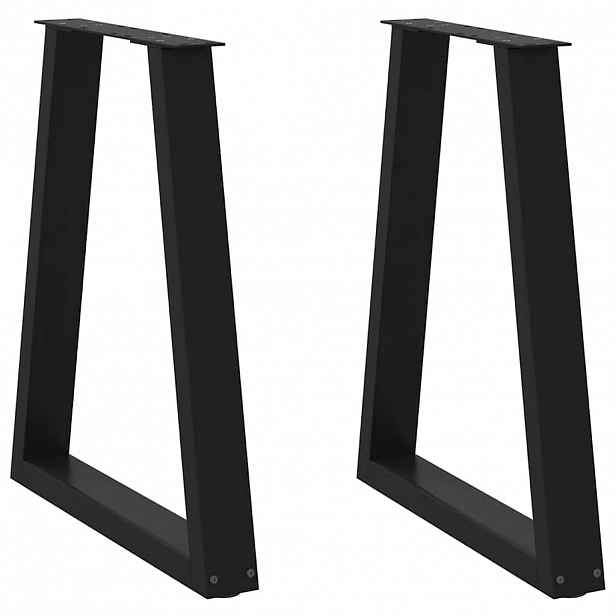 vidaXL Nohy k jídelnímu stolu ve tvaru V, 2 ks, černé, 50x(72-73,3) cm, ocel