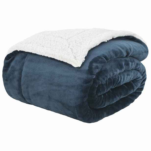 vidaXL Přehoz Námořnická modrá 130 x 150 cm 1 kg Fleece