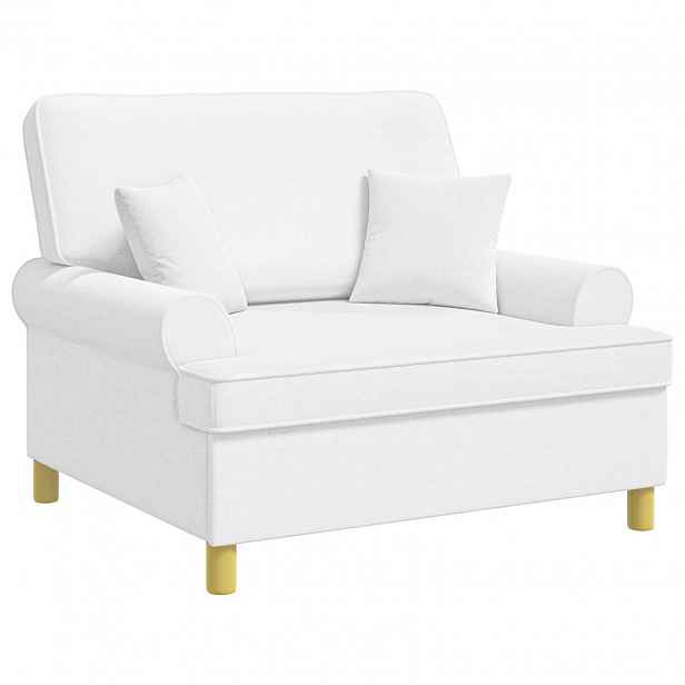 vidaXL XXL Armchair with Cushions Bílá Textil