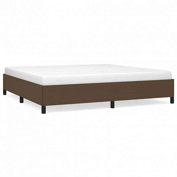 vidaXL Rám postele bez matrace tmavě hnědý 200 x 200 cm textil