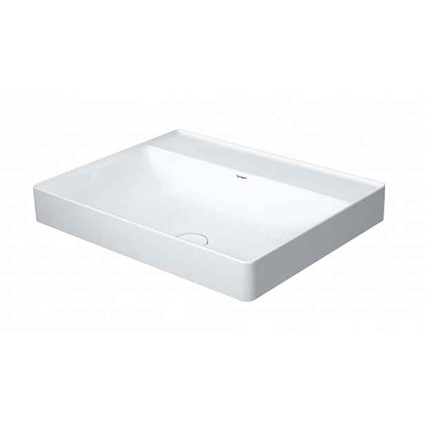 Duravit DuraSquare - Umyvadlová mísa 60x47 cm, bez přepadu, bez otvoru pro baterii, bílá 2354600070