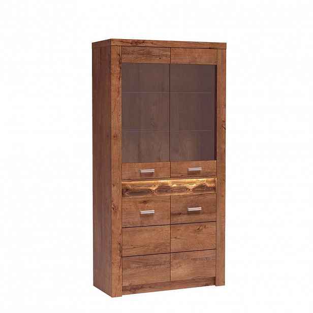 MASSENO VITRÍNA ZERI 96/192/42 cm Hnědá