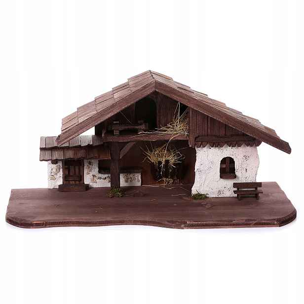 Vánoční Betlém Stajenka Dekorace 70x30x33 CM Pro Postavy 11-13 CM