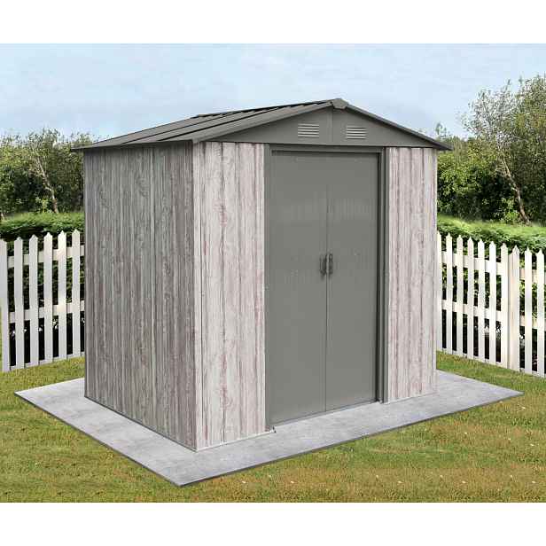 Zahradní domek BestBerg ZDB-2SD / 2,5 m² / 194 x 131 x 184 cm / dekor bílé dřevo/šedá