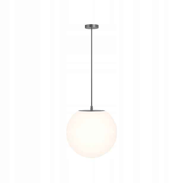 Venkovní závěsná terasová lampa černá skleněná bílá koule 30 cm Maytoni
