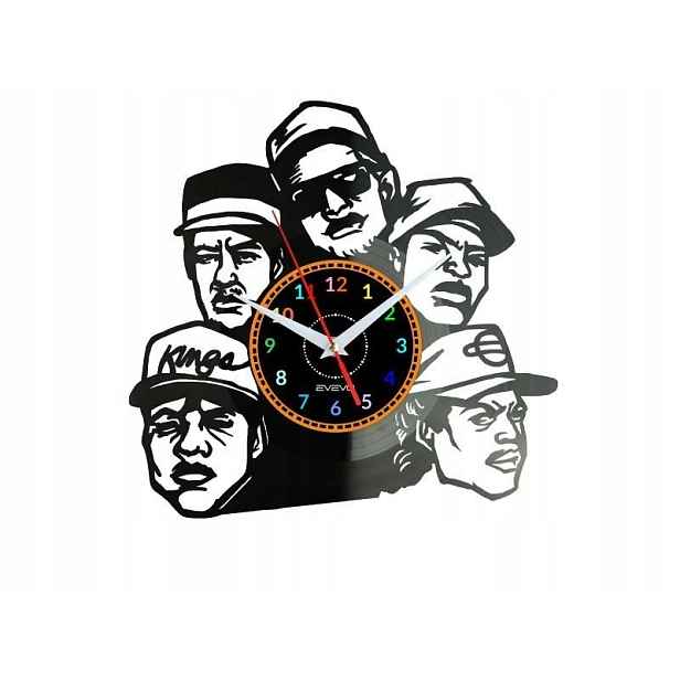 Rap Band Dárek Originální dekorace do domu Hodiny z vinylové desky